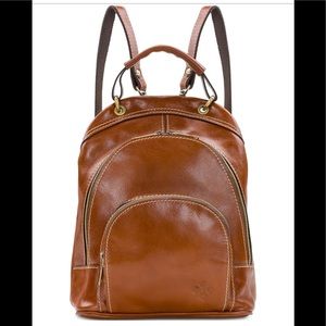 Patricia Nash Heritage Leather Alencon Backpack.Tan/Gold. Lightly Used.